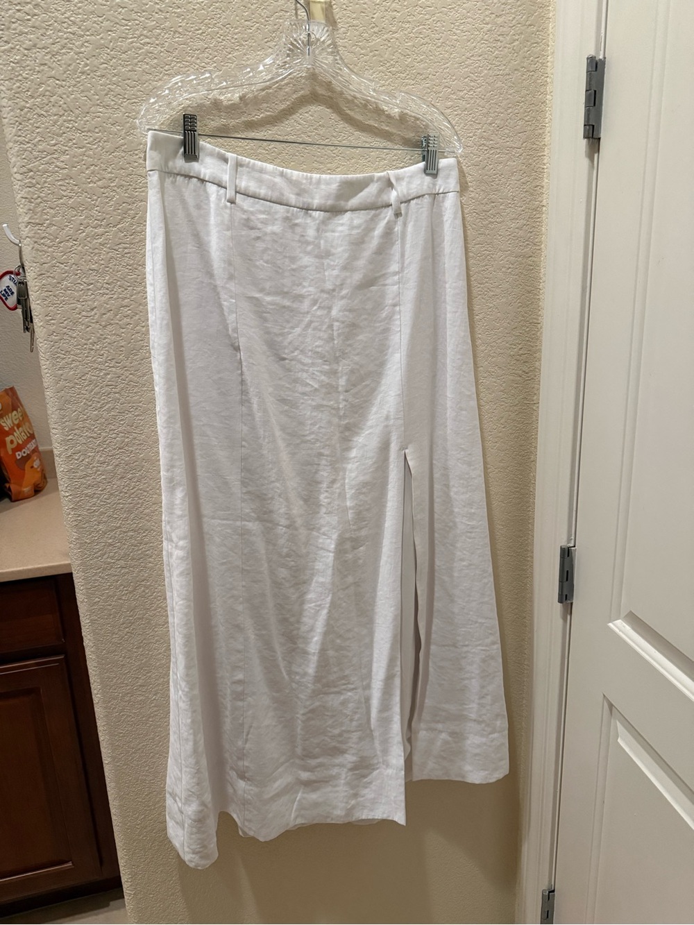 Abercrombie & Fitch White Linen Maxi Skirt with Side Slit - Picture 3 of 4